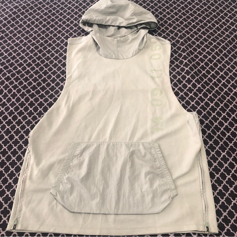 Nike Mens Dri-Fit Sleeveless Hoodie Kangaroo Pouch Sweatshirt Green Large De15